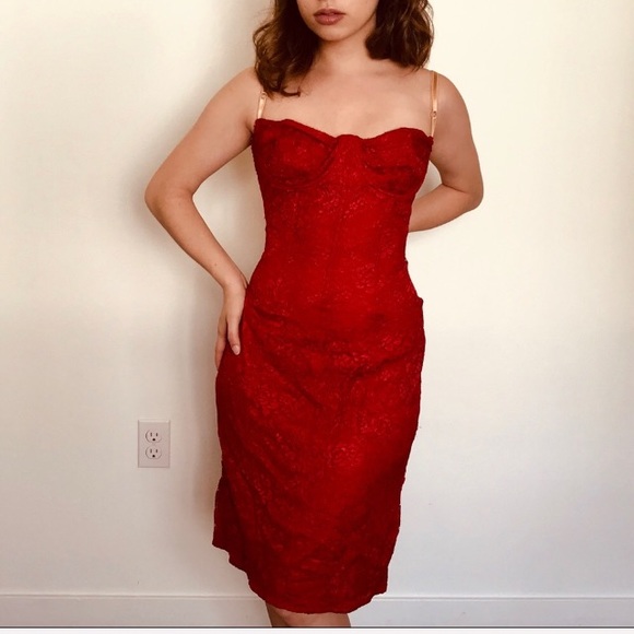 Dolce & Gabbana Dresses & Skirts - Dolce & Gabbana Red Lace Dress SZL/46